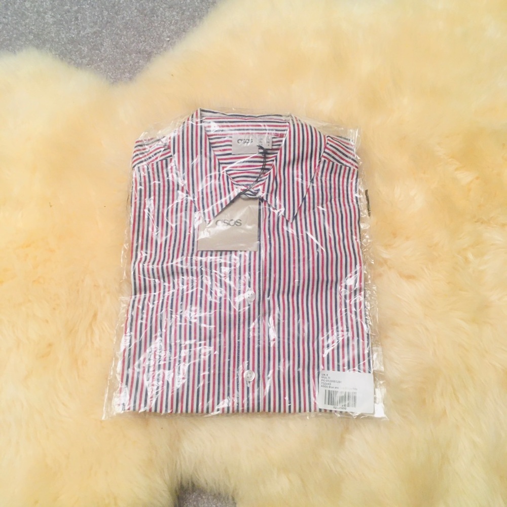 ASOS Striped blue and red shirt size UK 8